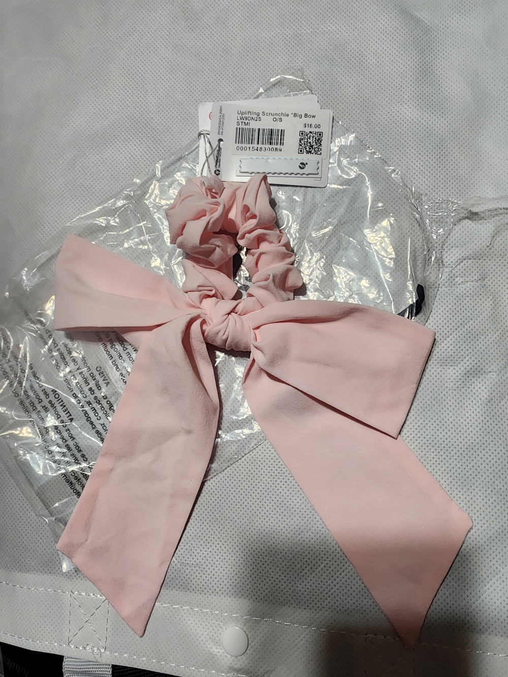 Pink Big Bow Scrunchie Hair Tie